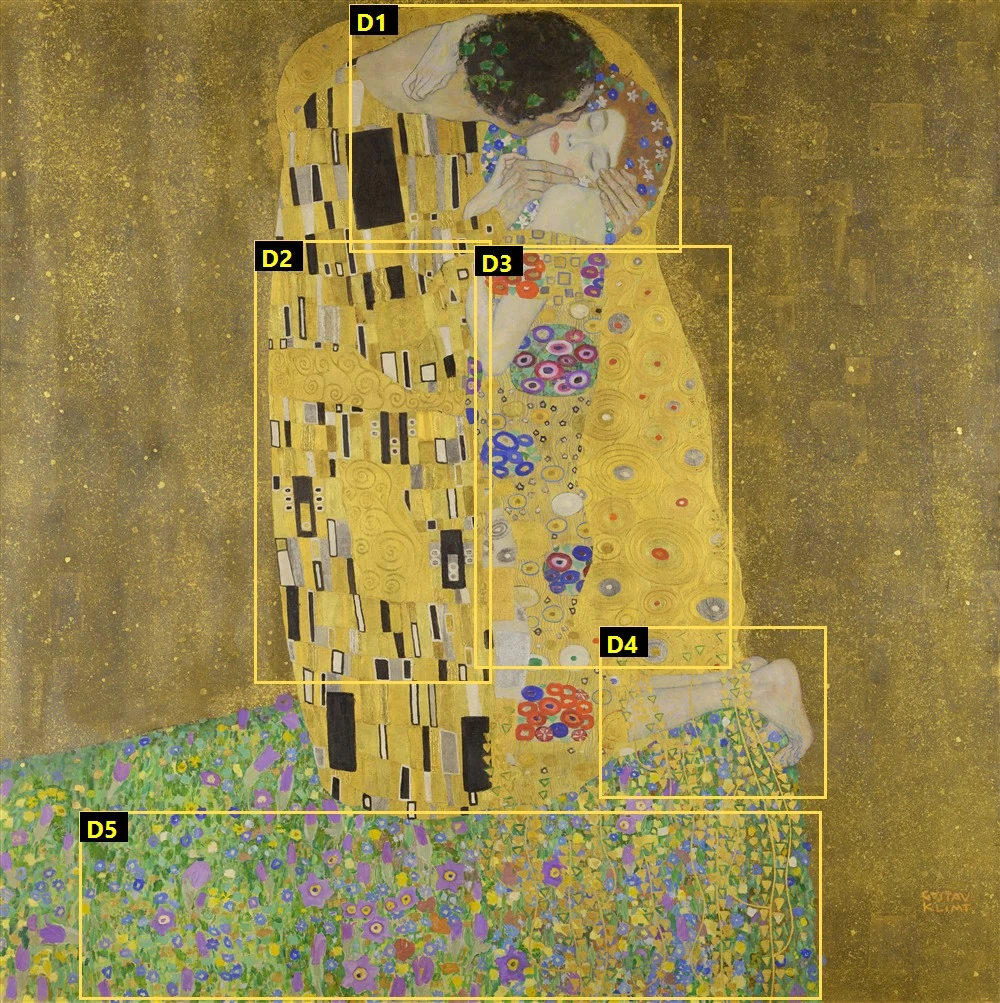 Mapa pięciu omawianych fragmentów