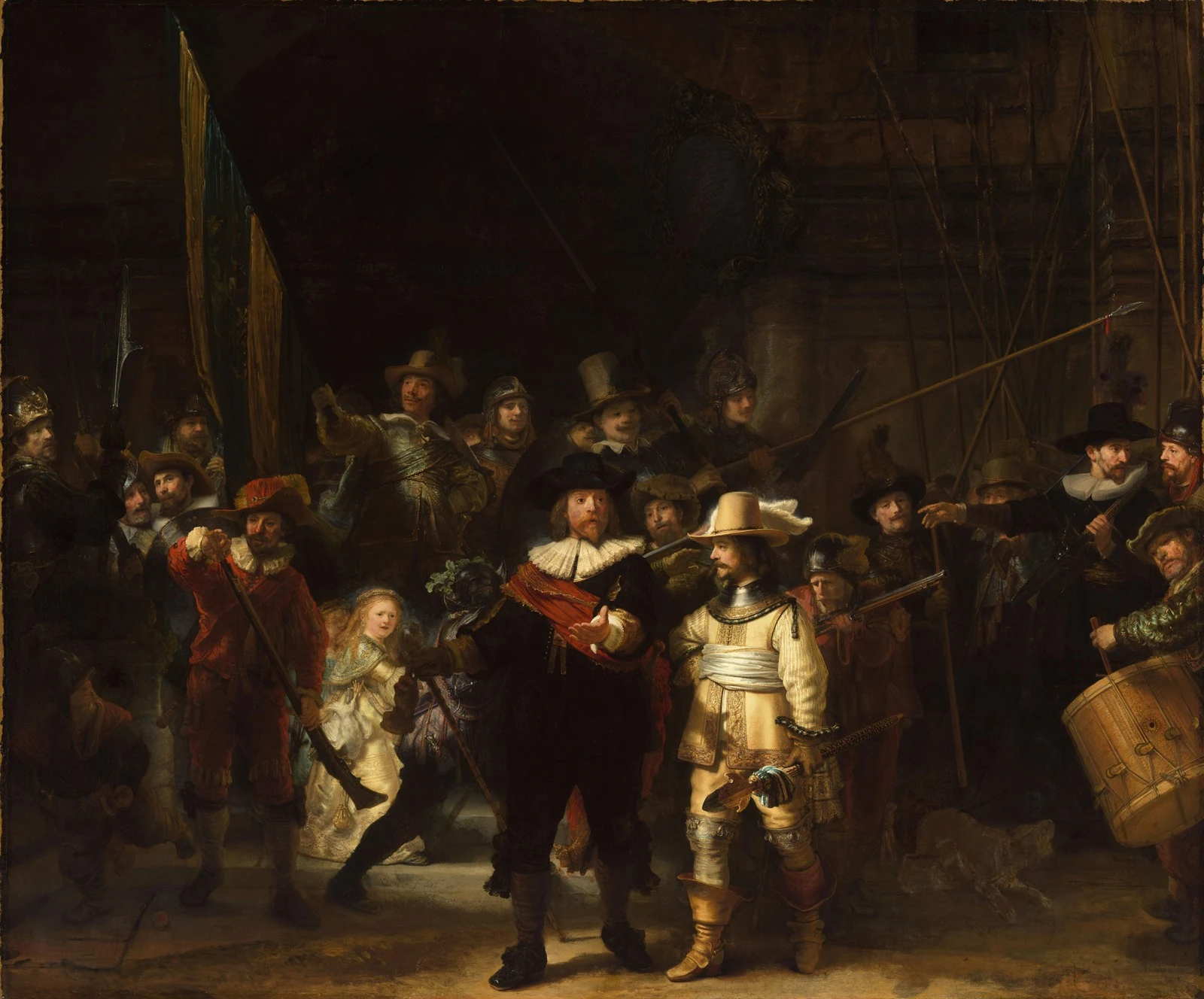 Rembrandt — Straż nocna — całość